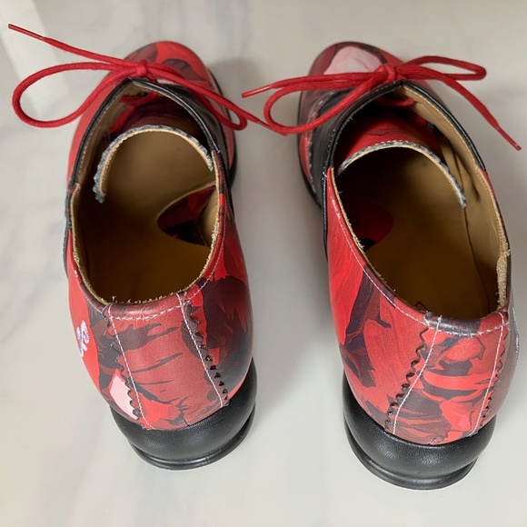 John Fluevog Erika Floral Lace-up Oxford Flat Shoes 10 9.5 - Picture 4 of 6